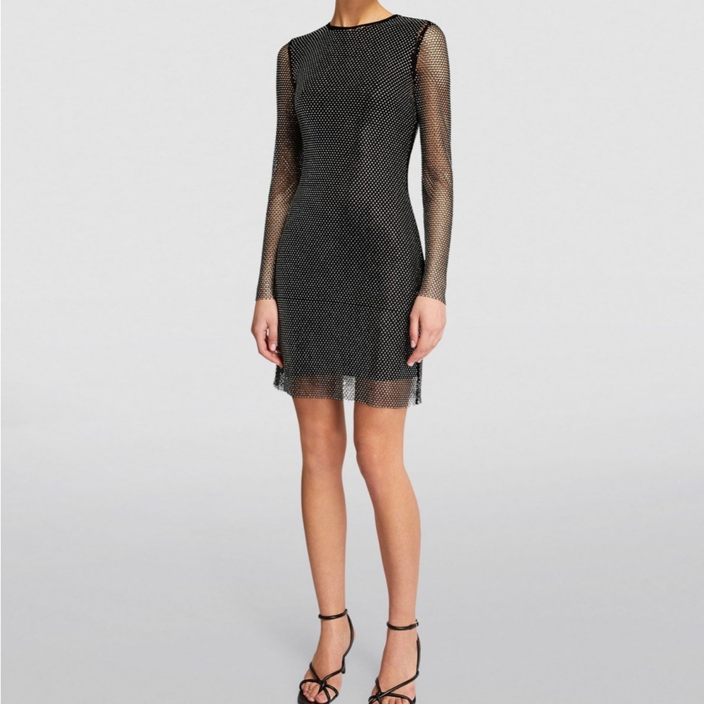 NEW  Maje Renya Sparkling Mesh Mini Dress